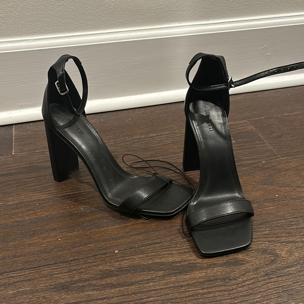 Black Ankle Strap Heels